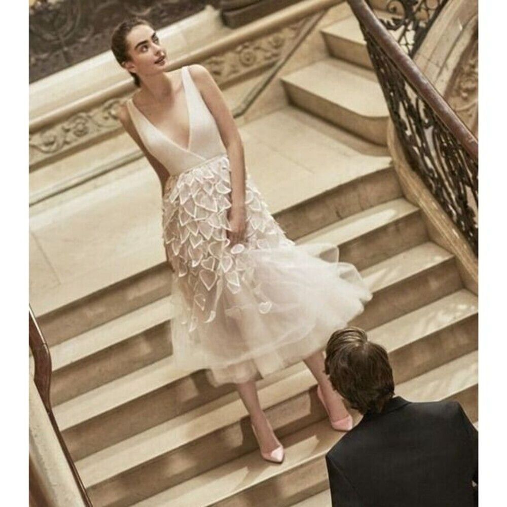 NWT. $5290 CAROLINA HERRERA Heart Embroidered Tulle Dress Sz 6